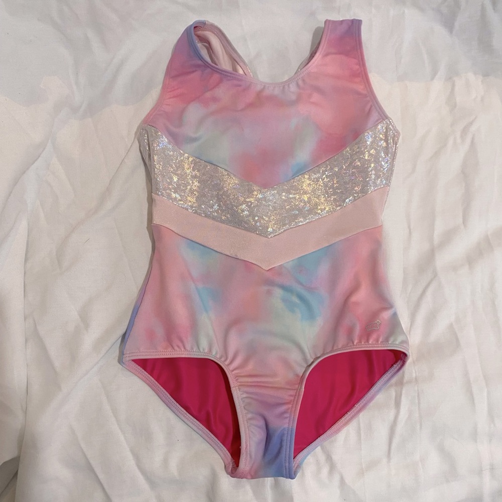 Girl’s Pink Tie-dye Tank Leotard